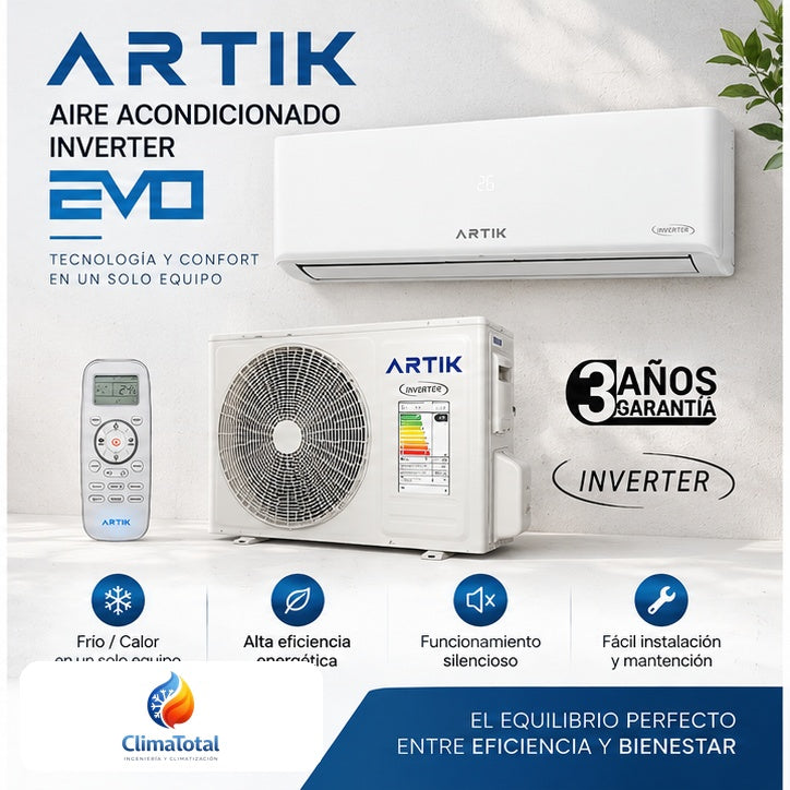 Aire Acondicionado Artik EVO Inverter BTU Frío/Calor WiFi R32